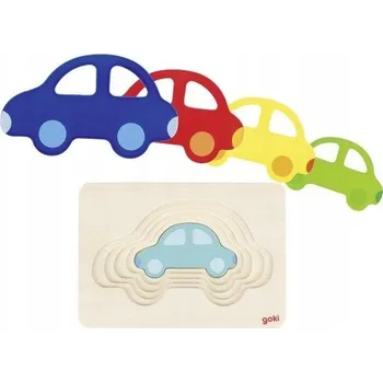 Puzzle Skládačka puzzle dřevěné vrstvené Goki Autíčko