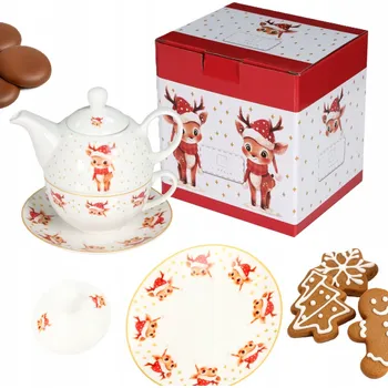LIVELLO VÁNOČNÍ Sada Porcelánová Konvice 400 ml a Šálek 250 ml - JELEN
