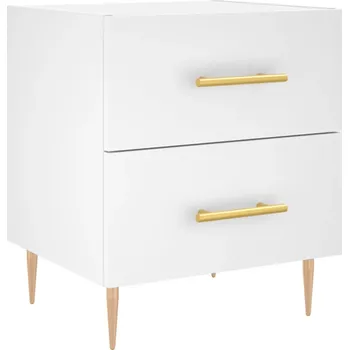 Noční stolek Noční stolek z dřevěného materiálu, bílý, 40x35x47,5 cm, železný nůž