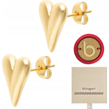 Náušnice Pozlacené Náušnice chirurgická OCEL , srdíčka , SRDCE