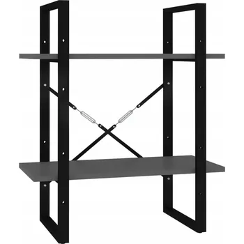 Knihovna Regál na knihy industriální, šedý, 60x30x70 cm, materiál dřevotříska