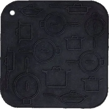 Podložka pod hrnec SILIKONOVÁ PROTISKLUZOVÁ PODLOŽKA pod hrnec, konvici ČERNÁ 17cm