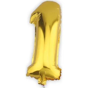 Balónek FÓLIOVÝ BALÓNEK ZLATÝ ČÍSLICE 1 100 CM NAROZENINY OSLAVY