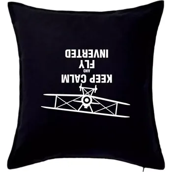 Polštář Keep Calm and Fly Inverted - Polštář 50x50 - 50x50 - Pouze potah ( Černá )