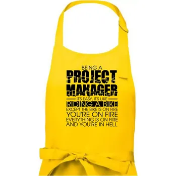 Kuchyňská zástěra Being A Project Manager - bike - Pánská zástěra na vaření - Univerzální velikost ( Žlutá )