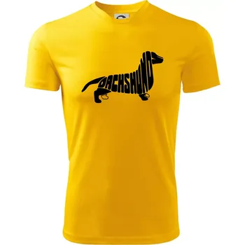 Chlapecké tričko Jezevčík - Dachshund - Dětské triko sportovní (dresovina) - 146 cm/10 let ( Žlutá )