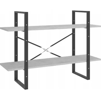 Knihovna Industriální regál se 2 policemi, dřevotříska a kov, 100x30x70 cm