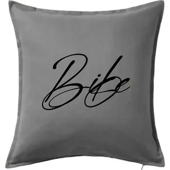 Polštář Nápis bike - Polštář 50x50 - 50x50 - Pouze potah ( Tmavě šedý melír )
