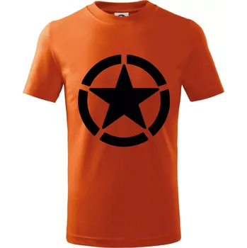 Army hvězda - Tričko dětské bavlněné - 122 cm/6 let ( Oranžová )
