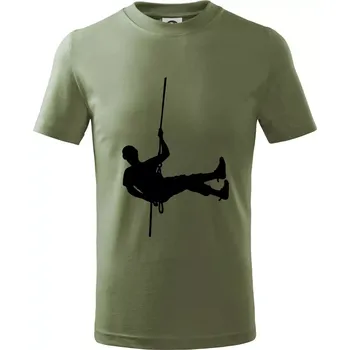 Visící horolezec - Tričko dětské bavlněné - 98 cm / 2 roky ( Khaki )