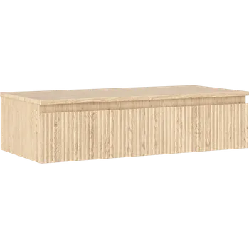 Koupelnový nábytek Mexen Rivel koupelnová skříňka pod umyvadlo 100 cm s deskou, 1 zásuvka, drážkovaná, dub - 91A20-10023-1-BFC81 Koupelnové skříňky