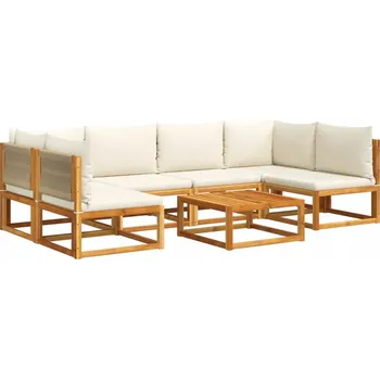 Zahradní sedací souprava s pletenými opěradly, béžová, 65 x 65 x 65 cm