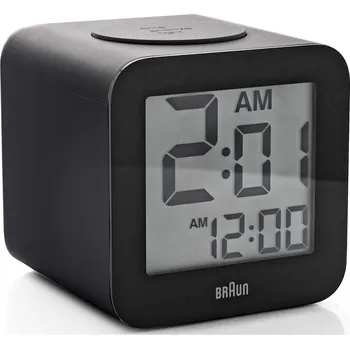 Budík ČERNÝ MLUVÍCÍ PODSVÍCENÝ ELEKTRONICKÝ BUDÍK BRAUN BC25BP S FUNKCÍ ALARMU A OPAKOVANÉHO BUZENÍ