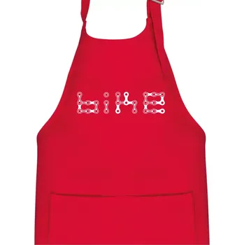 Kuchyňská zástěra Bike nápis řetěz - Dětská zástěra na vaření - Univerzální velikost ( Červená )