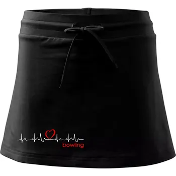 Dámská sukně Moje srdce bije pro Bowling - Sportovní sukně - two in one - XL ( Černá )