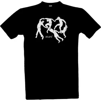 Tričko s potiskem Tanec zelených, Bílé na černém, pánské pánské