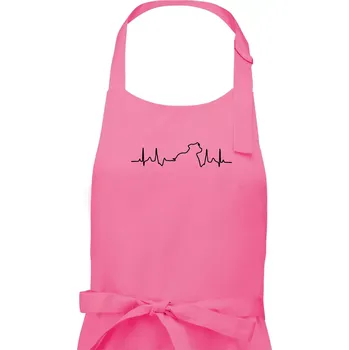 Kuchyňská zástěra Stafordšírsky bulteriér EKG - Pánská zástěra na vaření - Univerzální velikost ( Růžová )