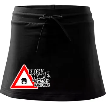 Dámská sukně Bacha na mě! Můj táta je kamioňák - Sportovní sukně - two in one - XS ( Černá )