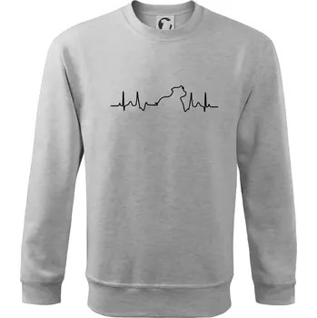 Chlapecké tričko Stafordšírsky bulteriér EKG - Mikina Essential dětská - 158 cm/12 let ( Světlešedý Melír )