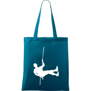 Visící horolezec - Taška bavlněná - 42 x 38 cm ( Petrolejová )