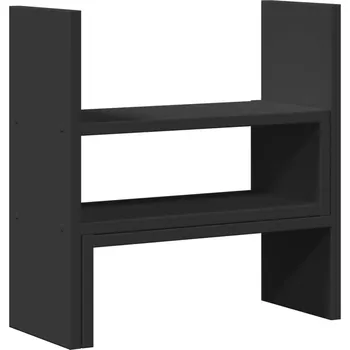 Psací stůl Nastavitelný organizér na stůl, dřevěný, černý, 40x17x41 cm