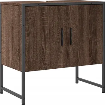 Koupelnový nábytek Koupelnová skříňka s deskou pod umyvadlo, hnědý dub, 60x33x60 cm