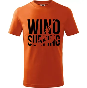 Chlapecké tričko Windsurfing nápis - Tričko dětské bavlněné - 134 cm/8 let ( Oranžová )