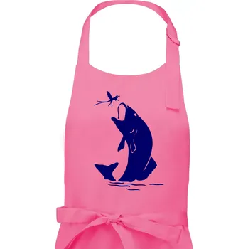 Kuchyňská zástěra Ryba - komár - Dámská zástěra na vaření - Univerzální velikost ( Růžová )