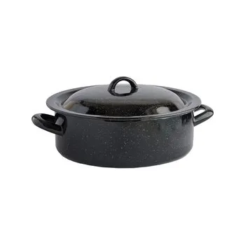 Kastrol s poklicí smalt černý 26 cm 6L