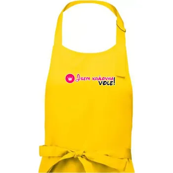 Kuchyňská zástěra Jsem královna vole! - Dámská zástěra na vaření - Univerzální velikost ( Žlutá )