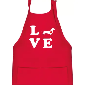 Kuchyňská zástěra Jezevčík - Love - Dětská zástěra na vaření - Univerzální velikost ( Červená )