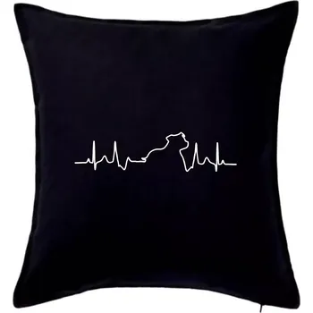 Polštář Stafordšírsky bulteriér EKG - Polštář 50x50 - 50x50 - Pouze potah ( Černá )