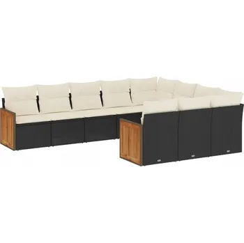 Sedací souprava Modulární sedací souprava z PE ratanu, černá, 62 x 62 x 69 cm