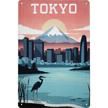 Obraz Plakát Kovová dekorativní cedule, retro vintage styl - TOKYO 2
