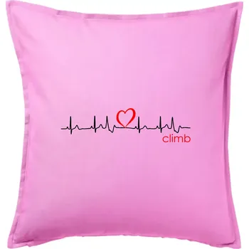 Polštář Moje srdce bije pro climb (horolezení) - Polštář 50x50 - 50x50 - Pouze potah ( Růžová )