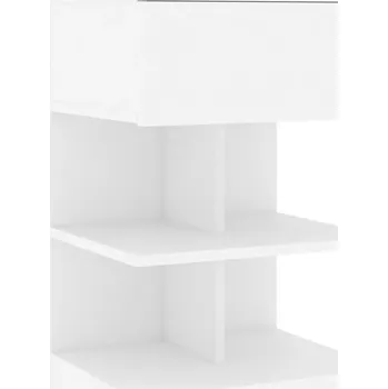 Noční stolek Noční stolek multifunkční z dřevěného materiálu, bílý, 40x35x65 cm