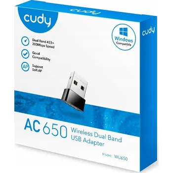 Síťová karta Síťový adaptér Cudy WU650 USB 2.0 AC650