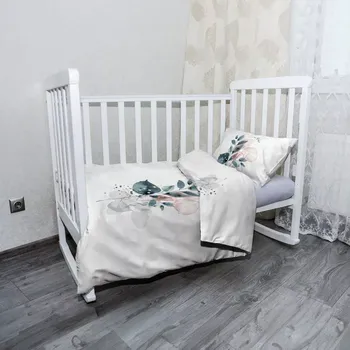 Povlečení Sablio Dětské povlečení do postýlky Květinová abstrakce - 120x90 / 40x60