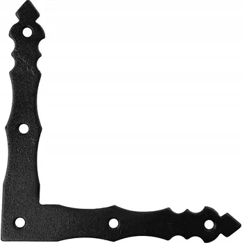 Dveřní kování ROHOVÝ ÚHELNÍK 90 st ocelový, ozdobný kování pro zahradní nábytek, brány, černý NAD 8