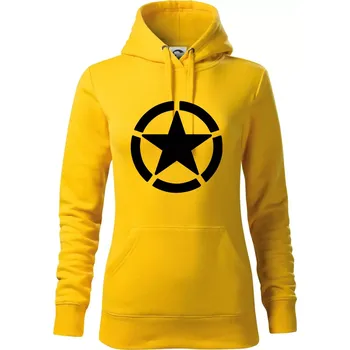 Dámská mikina Army hvězda - Mikina dámská Cape s kapucí - M ( Žlutá )