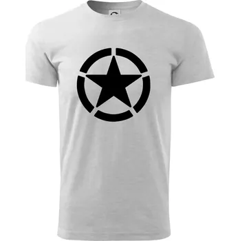 Pánské tričko Army hvězda - Triko extra velké (5-8XL) - 6XL ( Světlešedý Melír )