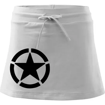 Dámská sukně Army hvězda - Sportovní sukně - two in one - L ( Bílá )