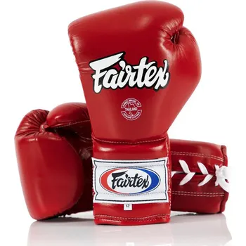 Boxerské rukavice Šněrovací rukavice Fairtex BGL7 - červené 12 oz