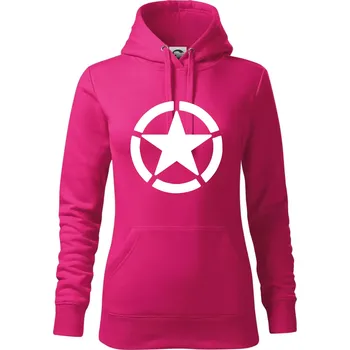 Dámská mikina Army hvězda - Mikina dámská Cape s kapucí - XS ( Purpurová )