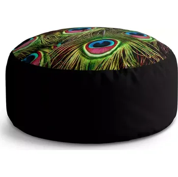 Taburet Sablio Taburet Circle Paví peří: 38x48 cm