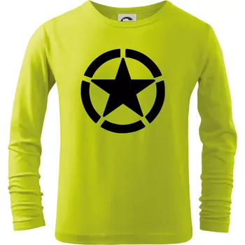 Dětská móda Army hvězda - Triko dětské Long Sleeve - 104-110cm / 3-4 roky ( Limetková )