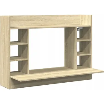 Psací stůl Nástěnný multifunkční psací stůl s policí, Dub Sonoma, 105x48x75 cm