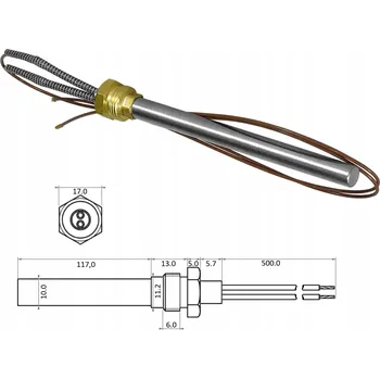 Zapalovač Zapalovač / topné těleso pro biomasu, pelety, 270 W