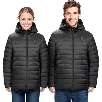 Vevor Pánská vyhřívaná bunda 7,4V, 6 zón, 3 stupně, softshell, černá