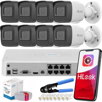 Bezpečnostní kamera Sada IP monitoringu 8 kamer 4MPx QHD venkovní Hilook PoE